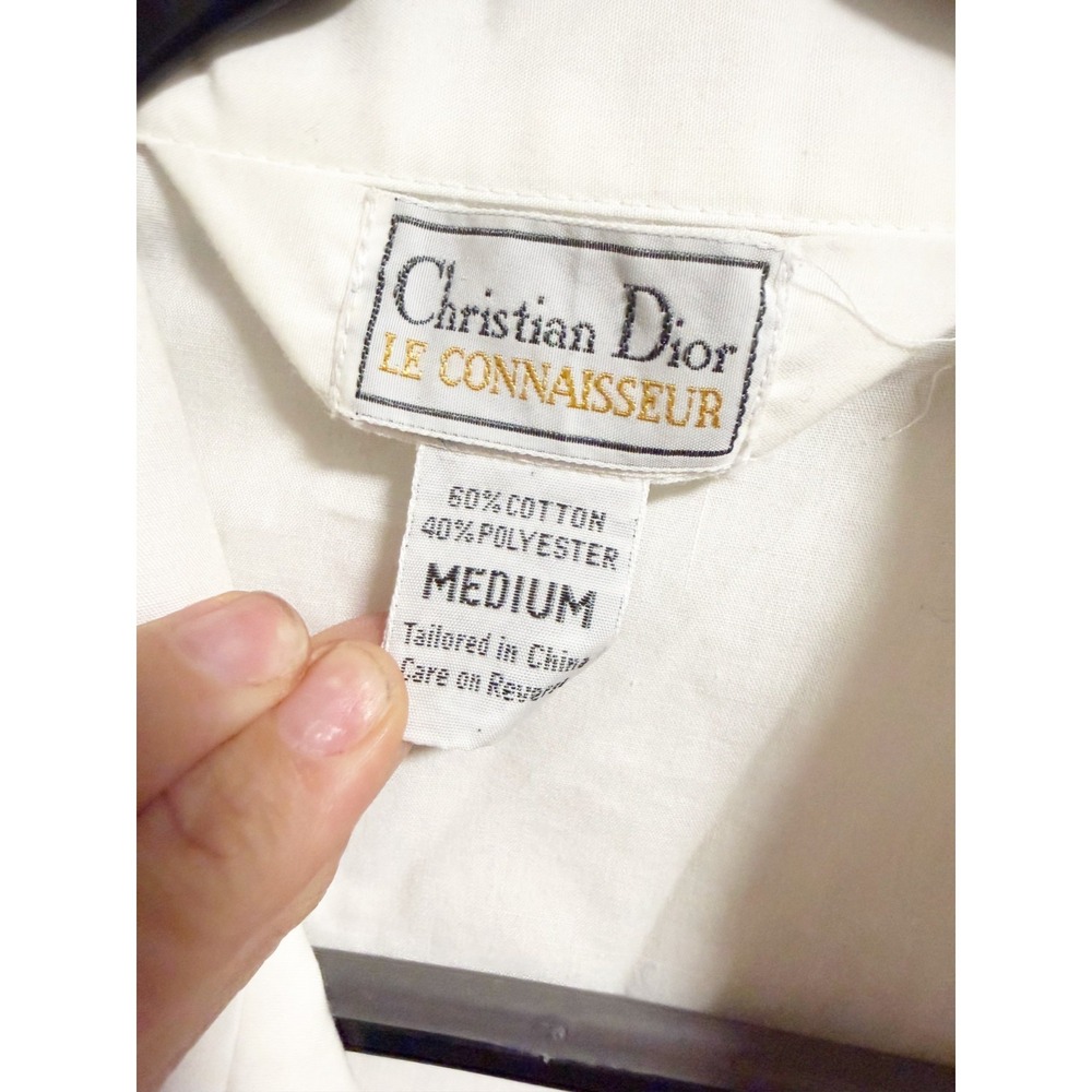 Christian Dior Le Connaisseur Pajama Top Blue‎ Piping Button Up Sleepwear Medium - Picture 5 of 5